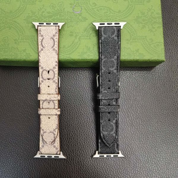 G sangle en cuir de motif de couleur pour la série de bandes de montre Apple 6 5 4 3 2 40 mm 44 mm 38 mm 42 mm 45 mm 49 mm Bracelet pour iwatch ceinture