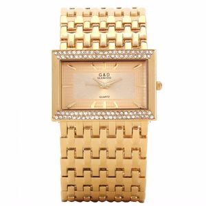 Gd gouden luxe vrouwen armband horloges quartz polshorloge strass dames jurk horloges relogio feminino nieuw jaar cadeau 2011161616