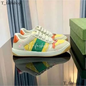 G Designer Sneakers dames mans screener sneakers schoenen kristal dames trainer sneaker topmerk gestreepte mode retro vuil lederen heren 171