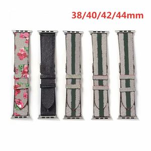 G Designer Strap Horlogebanden 41mm 45mm 42mm 38mm 40mm 44mm Iwatch 2 3 4 5 6 7 Bands Lederen Bee Snake Flower Bracelet Fashion Stripes Ivy001