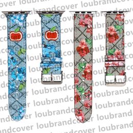 G Designer horlogeband slimme bandjes voor apple watch band ultra 38 mm 44 mm 45 mm iwatch band serie 8 9 4 5 6 7 band luxe lederen print blauwe armband ap horlogeband