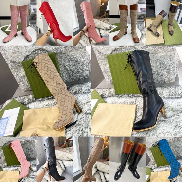 G Famoso diseñador botas de mujer de tubo largo otoño e invierno nuevo tacón alto 8,5 cm tela importada aumento de calidad de alta gama, tendencia cálida modelo de mercado modelo de pasarela tamaño 35-43