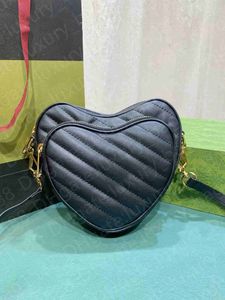 G Sac transbodal en cuir en forme de coeur en forme de coeur 1: 1 Mirror Quality Zipper ouvrir un sac de luxe pour femmes