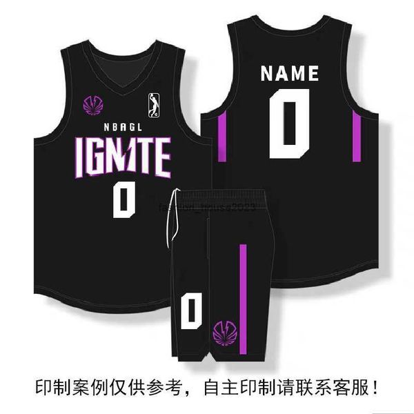 Conjunto de traje de baloncesto de la G League Nuevo verano para estudiantes universitarios Equipo para hombres y mujeres Entrenamiento de competencia Impresión de camiseta de fútbol americano