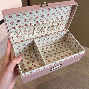 G Letters merk cosmetische organisator dozen mooie roze gefragmenteerde bloemen rooster luxe designer make -uptassen vormen schoonheidsbox cases lipstick parfum case cadeau