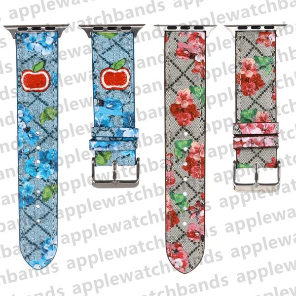 G Luxury Apple Watch Strap Designer Watch Band pour Apple Watch Ultra Series 8 3 4 5 6 7 38mm 42mm 44mm 49mm Bracelet iwatch en cuir coloré Brassard ap Bracelets Smart Straps
