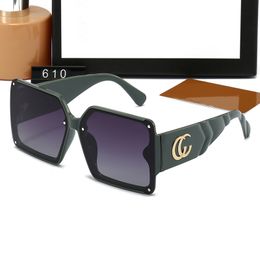 G hombres gafas de sol de diseño para mujeres gafas de sol de lujo PC marco completo gafas de sol de moda para mujer gafas de sol antirreflectantes de playa Occhiali famosi 610