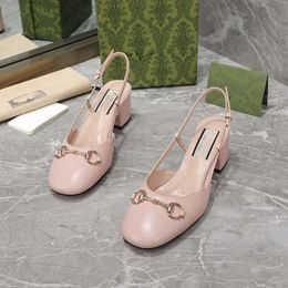 G Nouvelles dame chaussures à talons hauts Sandales couvertes polyvalentes diamant carré tête française broderie pour femmes G chaussures
