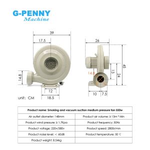 G-Penny 250W 370W 550W 220V / 380V Centrifuge Éventail de ventilateur de ventilateur d'échappement Air Bale