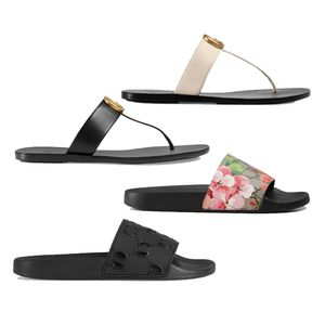 G sandales été concepteur femmes tongs pantoufle mode en cuir véritable diapositives chaîne en métal dames chaussures décontractées enuine