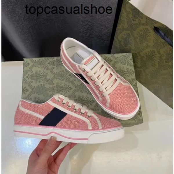 G sneaker 1977 Casual Designers Tennis Chaussures Luxurys chaussures de course toile 1977s Ace Sneakers Low Womens Chaussure Noir Blanc Vert Rayures Vintage Casual Chaussures 9 72I7