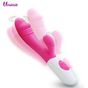 G Spot Gode Lapin Vibromasseur Double Vibration Silicone Étanche Femelle Vagin Clitoris Masseur Sex Toys pour Femmes C19010501