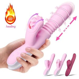 G Spot Gode Vibrateur Silicone Sex Toys Pour Femmes Chauffage Langue Évolutive Léchage Baguette Clitoris Masseur SHAKI Adulte Sex Shop Y2016423124