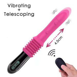 G Masseur spot masturbateurs rétractables Toys sexy adultes pour femmes poussant un gros vibrateur de gode automatique télécommande vaginale