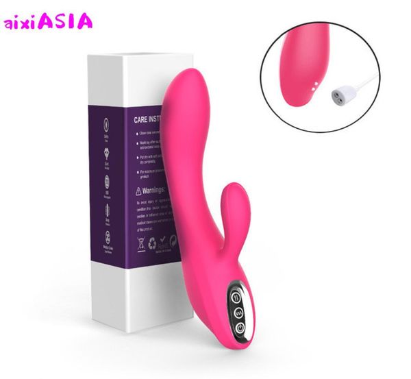 G spot lapin vibrateur jouets sexuels pour femme Clitoris gode Vaginal 7 vitesses Silicone étanche rechargeable produits sexuels pour adultes S19701885874