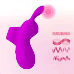 Vibratrice de lapin à point G avec des oreilles de lapin et des perles de plaisir réaliste pour les femmes stimulation clitoridienne silicone rotative U1JD