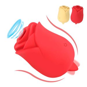 G-spot stimulateur Rose forme langue léchant vibrateur jouets sexuels pour femmes vagin Masturbation mamelon ventouse léchage Oral P0818