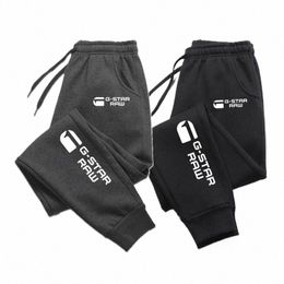 G-Star Raw Print Hombres Pantalones de chándal Pantalones deportivos para correr 2024 Otoño Invierno Fleece Warm Gyms Pantalones Pantalones de ropa deportiva casual para hombres 75sP #
