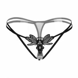 G Strings Sexy Line Pearl Invisible Panties Calzoncillos mujer T back Ropa interior Lencería Mujer Ropa Negro Rojo