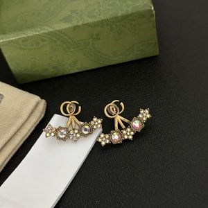 G Stud Oorbellen Luxe Gouden Aardbeien Stud Oorbellen Ontwerper Voor Vrouwen Hoepel Oorbellen Stud Letter G Oorbellen Sieraden Set Valentijnsdag Cadeau Engagement Messing