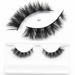 G01 Mink Lashes 13mm wimpers 3D Natural Long CrueltyFree Handmade False Eyelash Make -up 240420