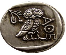 G02 Zeldzame oude munt Ancient Athene Grieks Silver Drachm Atena Griekenland Owl Drac Brass Craft Craft ornamenten Replica Coins3275443