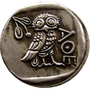 G02 pièce de monnaie ancienne rare d'athènes grecque Drachme en argent-Atena Grèce hibou Drac ornements artisanaux en laiton réplique coins177a