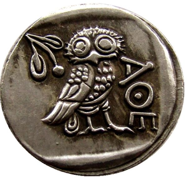 G02 rare pièce ancienne antique Athènes grec argent Drachm Atena Grèce hibou Drac laiton artisanat ornements réplique coins2910895