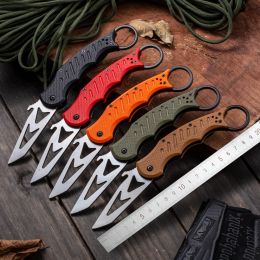 Cuchillos de entrenamiento karambit con mango G10, cuchillo de caza plegable de acero 440, cuchillo táctico de bolsillo de acero para acampar al aire libre, herramienta EDC muy afilada Fabricante y proveedor