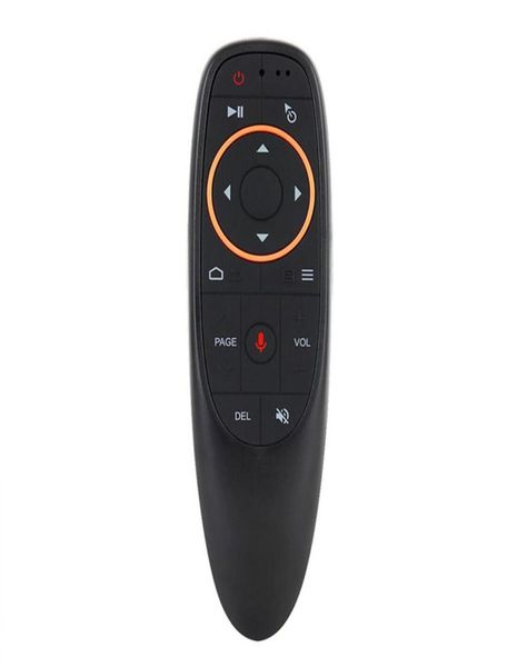 Ratón de aire de control remoto de voz G10G10S con USB 24GHz inalámbrico 6 eje giroscopio Micrófono IR Controles remotos para Android TV Box5577744
