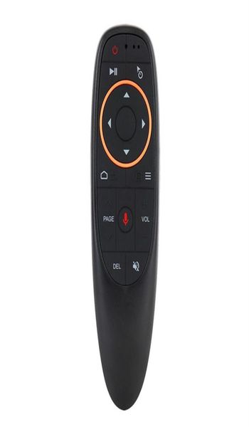 Ratón de aire de control remoto de voz G10G10S con USB 24GHz inalámbrico 6 eje giroscopio Micrófono IR Controles remotos para Android TV Box6511553