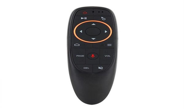 G10G10S Control remoto por voz Air Mouse con USB 24GHz Inalámbrico Giroscopio de 6 ejes Micrófono Controles remotos IR para Android TV Box3585317