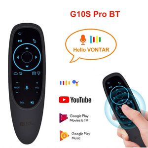 G10S Pro 2.4G Wireless Air Mouse Google BT5.0 Microphone à télécommande vocale Apprentissage IR Gyroscope 6 axes pour Android 11 10 9 TV BOX H96 MAX Projecteur PC