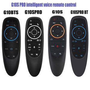 G10S PRO BTS Voice Air Mouse Control remoto retroiluminado 2,4 GHz Controlador de micrófono inalámbrico Google IR Aprendizaje Giroscopio de 6 ejes para Android TV Box PC