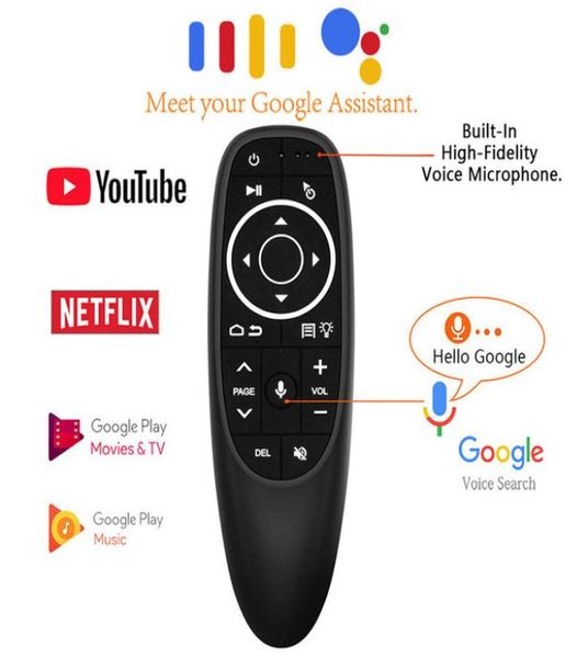 G10S Pro Voice Control Air Mouse con Gyro Sensing Mini Wireless Smart Remote retroiluminado para Android TV Box PC H96 MAX9161681