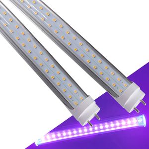 G13 Base UV Blacklight T8 Tubo de luz LED 2FT 3FT 4F T5FT UV 390-405nm G13 2 Pin Doble extremo alimentado 85-265VAC - Bombillas fluorescentes de repuesto crestech