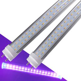 G13 Bi-Pin T8 LED UV 390NM 395NM 400NM 405NM Tube 5ft 4ft 3ft 2ft 10-50W 2835SMD Blubs Led UV GEL Lampe de polymérisation Ultraviolet Désinfection Germe crestech888