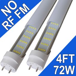 Bombillas LED G13, controlador RM NO-RF de 72 W, bombillas LED de 4 pies, 7500 lm, 6500 K, luces de repuesto LED T8 T12, cubierta transparente de un solo pin G13, reemplazo de bombillas fluorescentes F96t12 usastock