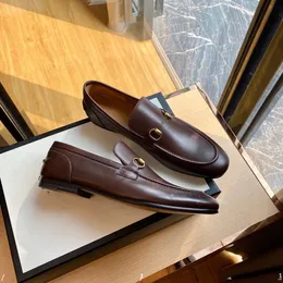 Luxuous Italien Men Dress Chaussures 2023 Oxford Mote de cuir authentique Mocasins Brown Black Men Designer Mabous