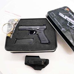 Porte-clés pistolet à lancer de coquillage G17 1:3, modèle pendentif, jouet pour manger du poulet