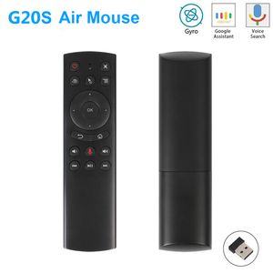 G20S 2.4G Wireless Air Mouse Gyro Control de voz Detección Universal Mini teclado Control remoto para PC Android TV Box