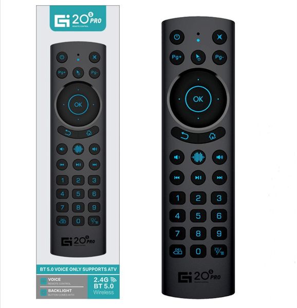 G20S Pro G20BTS Plus G20S Télécommande vocale 2,4 GHz Mini clavier sans fil Air Mouse Gyro pour Android TV Box H96 MAX X96 MINI avec boîte de vente au détail