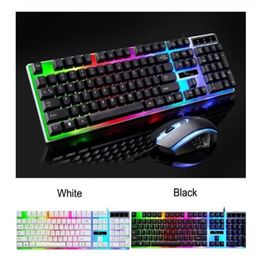 Juego de teclado y ratón G21, teclado estándar retroiluminado colorido, 104 teclas con cable USB, teclados y ratón ergonómicos para juegos d29209m