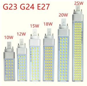 G23 g24 e27 lampe à led ampoule 10W 12W 15W 18W 20W 5730 lumière blanc chaud blanc froid projecteur 180 degrés prise horizontale lumière