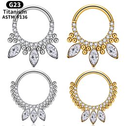 G23 Piercing Daith Helix Tragus Cartilage Conch Clicker Bringe CZ 16G SEPTUM NE NEZ RING POUR FEMMES Pierc Jewelry 240423