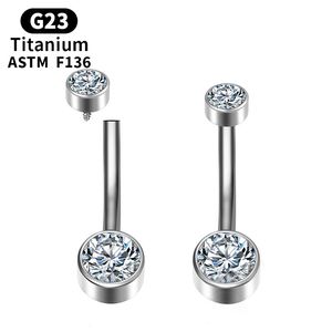 G23 titanio ombligo Piercing cartílago Clicker hélice circón tabique ombligo bisagra segmento Sexy cuerpo joyería mujeres