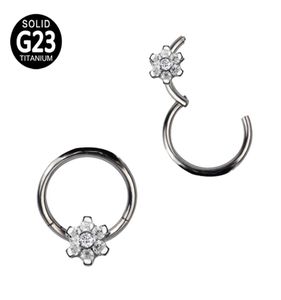 G23 titanium segment scharnierende ringen bloem cz neus lip labret ear tragus lage daith helix oorbel hoepel piercings body sieraden4141709