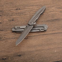 G2301 KS1368 Couteau pliant assisté Flipper 8Cr13Mov Lame de lavage en pierre Poignée en acier inoxydable Couteaux de poche EDC extérieurs avec boîte de vente au détail