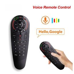 G30 Control remoto por voz 2,4G inalámbrico Air Mouse micrófono giroscopio 33 teclados IR aprendizaje para Android TV Box