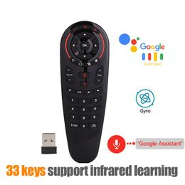 G30S búsqueda por voz Air Mouse 33 teclas IR aprendizaje giroscopio Asistente de Google 2,4G USB Control remoto inteligente para X96 Android TV Box